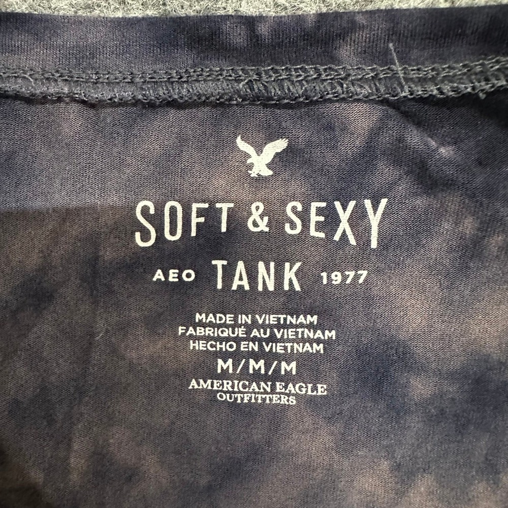 American Eagle Tank Top Womens Size M Purple Tie Dye Soft Sexy Sleeveless - Picture 4 of 7